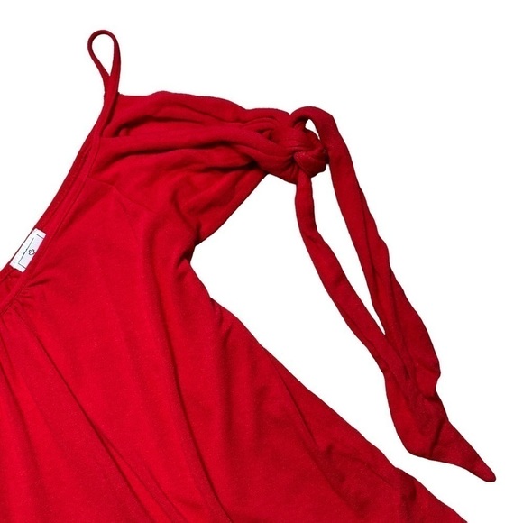 Free People We the Free Red Believe Me Cold Shoulder Blouse US XS - Picture 5 of 9